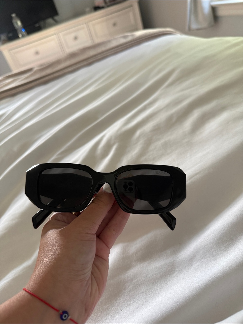 Prada Black Oversized Logo Sunglasses - Picture 7 of 8